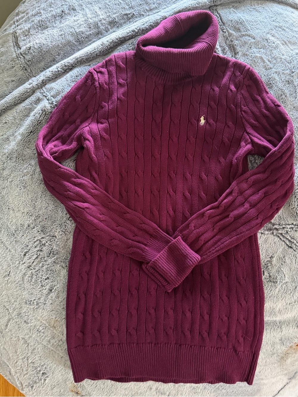 Vintage Ralph Lauren sport Wine Cable-Knit Turtleneck Sweater